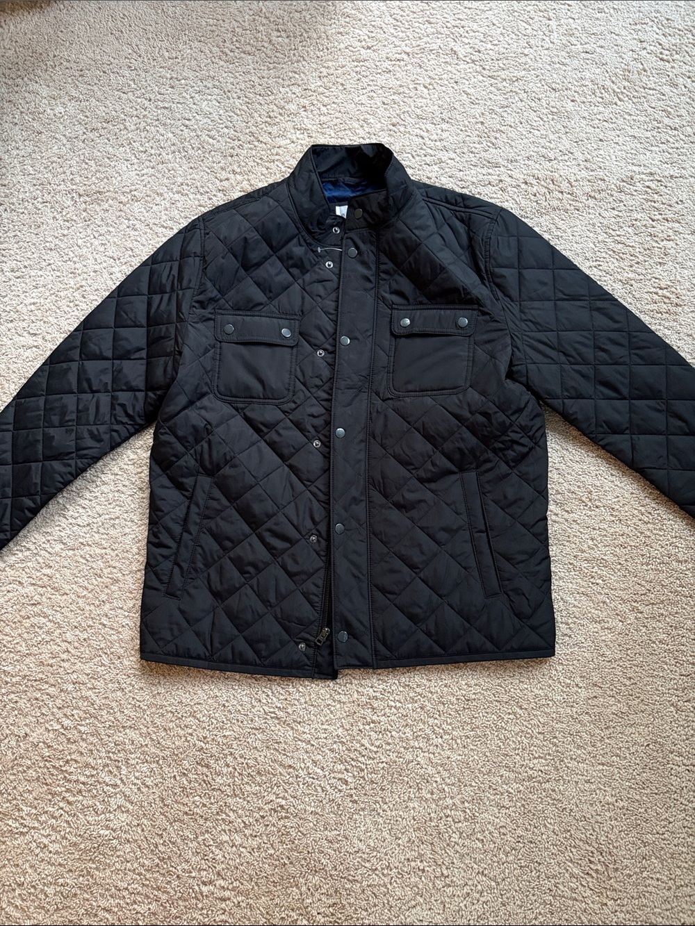 NWT-Gap Factory Men's Quilted Black Jacket - Classic Lightweight Coat